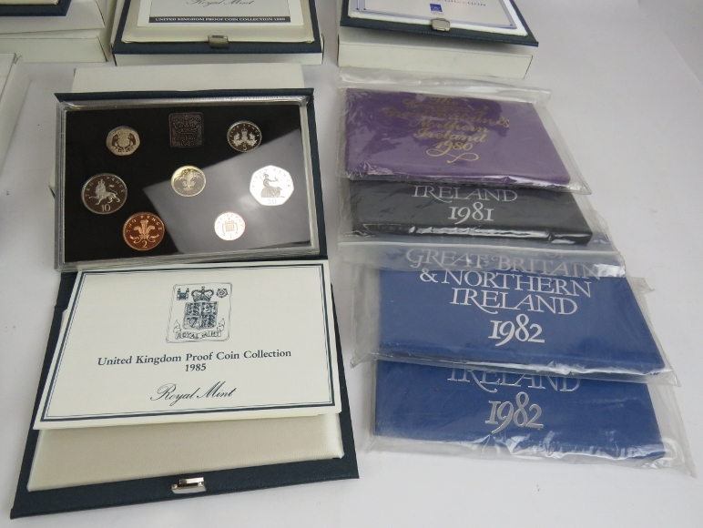 Royal Mint UK proof coin sets 1980-1990, 2 sets of many plus other proof and uncirculated sets. ( - Image 4 of 5