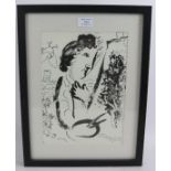 Marc Chagall (1887 - 1985) - 'The Artist before his Easel', original 1963 stone lithograph, unsigned