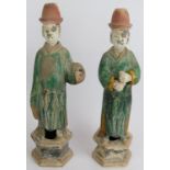 A pair of antique Chinese Sancai funerary figures believed to be Ming Dynasty, 16th Century (2).