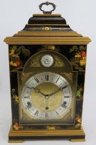 A contemporary Georgian Chinoiserie Revival style mantle clock with 8 day striking and chiming