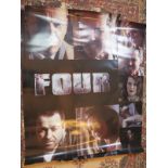 Two large vinyl film posters for the movie 'Four', released 2011. 152cm x 102cm. (2). Condition