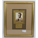 A 1937 Edward VIII photograph calendar set in gilt card mount, framed and glazed. Overall 38cm x