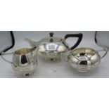 A good quality Art Deco silver three piece tea service. Comprising of teapot, cream jug and sugar