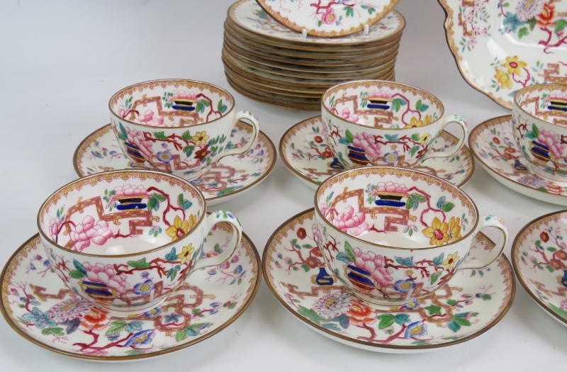 A mid 19th century Minton porcelain part tea service in tree pattern. Consisting of 9 cups, 10 - Image 2 of 6