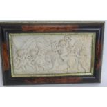 A period style Parian ware classical relief plaque featuring a troupe of cherubs. Overall dimensions