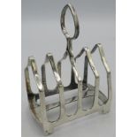 A five divisional silver toast rack, Sheffield 1929, Z Barraclough & Sons, Leeds. Approx weight 2.