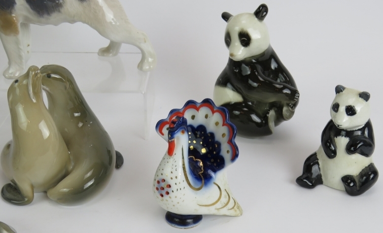 Seven Russian porcelain figures of animals, mainly Lomonosov and two Royal Copenhagen figures - Bild 3 aus 5