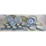 A large quantity of blue and white table ware including Burleigh Scilla pattern, Spode Camilla