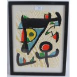 Joan Miro (1893 - 1983) - 'Abstract composition', original woodcut from the unsigned edition of