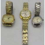 A collection of 3 vintage gentleman's wristwatch's 'Gisa', 'Cronic' and Tanodor. Condition report: