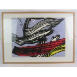 Roy Lichtenstein (1923-1997) - 'Brushstrokes', 1967, original screen print, 56cm x 76cm, framed.