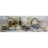 A large selection of mainly 19th century pottery and ceramics including jugs, plates, dishes,