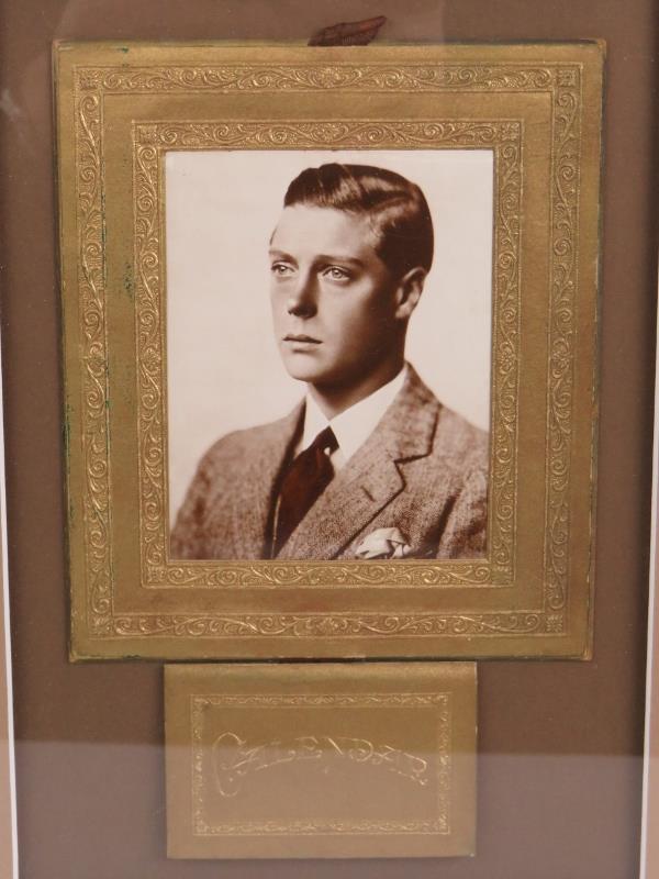 A 1937 Edward VIII photograph calendar set in gilt card mount, framed and glazed. Overall 38cm x - Bild 2 aus 3