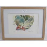 Deirdre Morgan (contemporary) -'Japanese Orchid', pencil signed limited edition stone lithograph,