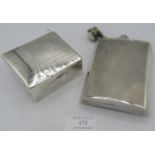 A silver hip flask with engine turned decoration engraved 'Jack from Dods' on the front. Sheffield