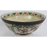 A 19th century Chinese Famille Rose porcelain bowl and with crackle glaze finish. Diameter 26cm.