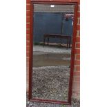 An Edwardian mahogany rectangular dressing mirror with beaded surround. Condition report: Minor loss