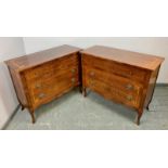 A pair of good quality 18th century style inlaid cherrywood chests by Vittorio Grifoni of Italy,