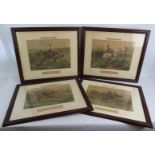 A set of four antique hunting themed lithograph prints titled 'Diana's Diversion' after G.H.