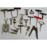 A collection of vintage and antique corkscrews of different styles. Condition report: Sold as seen.