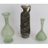 Five pieces of Chinese cloisonné including four vases and a covered box. Tallest 21cm. (5).