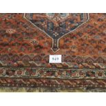 A late 19th/early 20th century Persian Shiraz carpet. Good even colour and condition. 300cm x 210cm.