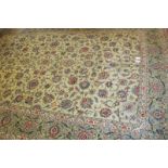 An excellent central Persian Kashan carpet, heavy floral pattern on a mint ground. Very good quality