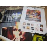 Two 1980s David Bowie posters including Glass Spider Tour, The Man Who Fell to Earth, an Iggy Pop