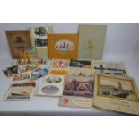 A mixed lot including saucy postcards, cigarette cards, postcards and music book by Willebeek Le
