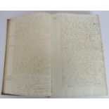 A 19th century Vellum bound journal dated 1822-1880s. Containing handwritten notes on mathematics,