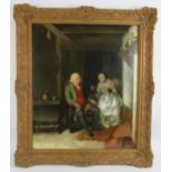 Manner of David Wilkie (Scottish, 1785-1841) - 'Interior scene with elderly couple in conversation',