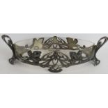 An Art Nouveau glass lined pewter fruit bowl of elliptical form by Max Hacger, Austrian, marked to