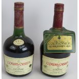 Two bottles of Courvoisier three star Luxe Cognac, 1980s bottling, 68cl 40% vol. (2). Condition