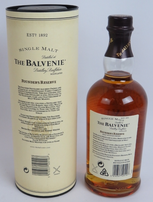 One bottle of the Balvenie Founder's Reserve single malt scotch whisky 10 year old with tube. 70cl - Image 2 of 2