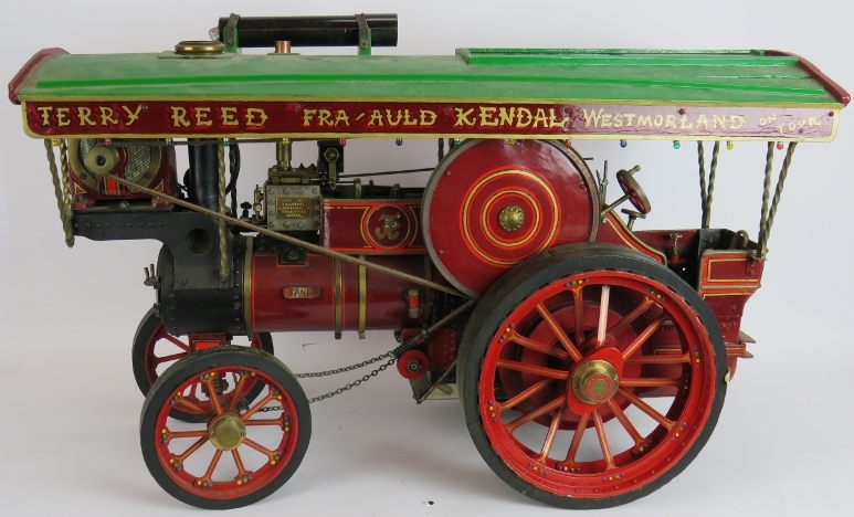 A live steam scale model of an Allchin steam showman's traction engine made by H. A. Brown, Cropston - Image 3 of 10