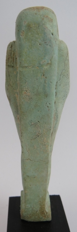 An ancient Egyptian faience ushabti decorated in light blue glaze, believed to be c1070-945 BC. - Image 4 of 6
