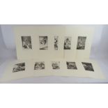 After Francisco Jose de Goya Y Lucientes (Spanish, 1746-1828) - set of 10 sepia etchings on paper,