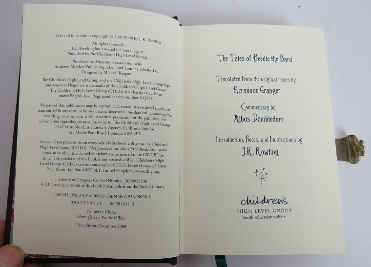 The Tales of Beedle the Bard, J.K. Rowling collector's edition 1st edition 2008 in cased box with - Image 5 of 7