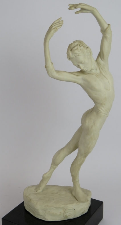 A Spode Bisque porcelain study sculpture of ballet dancer Anthony Dowell by Enzo Plazzotta c1975, - Image 2 of 10