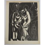 Pablo Picasso (Spanish 1881-1973) - 'Two Figures'. woodcut print on paper, image 27.5cm x 20.5cm.