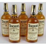 Five bottles of Teacher's Highland Cream Scotch whisky, 1980s bottlings, 75cl 40% vol. (5).