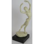 A Spode Bisque porcelain study sculpture of ballet dancer Anthony Dowell by Enzo Plazzotta c1975,