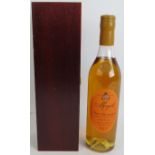 One bottle of Moyet Petit Champagne Cognac in wooden presentation box, 70cl 40% vol. Condition