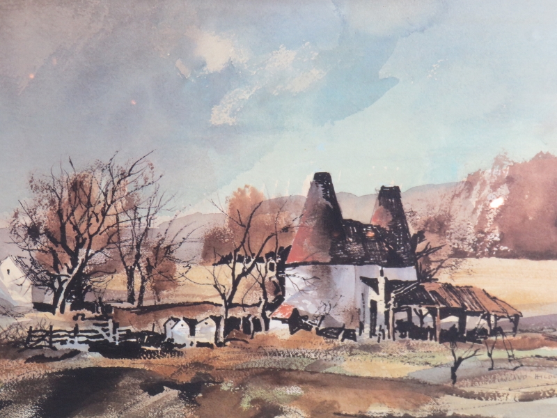Rowland Hilder (British, 1905-1993) - 'Kentish Oast House & Farm', pencil signed limited edition - Image 2 of 4