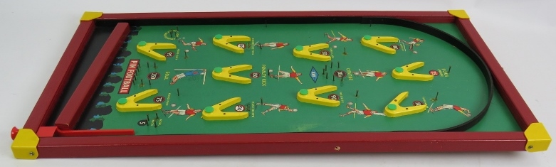 A vintage 1960's Kay Pin Football table top Bagatelle game board, 76cm x 40cm. Condition report: - Image 2 of 3