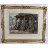 John Dawson Watson (1832-1892) - 'The Village Smithy', watercolour, signed with initials and dated