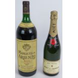 One bottle of Moet Et Chandon Brut Imperial Champagne 75cl, 12% vol and one Magnum of Marquis De