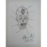 Damien Hirst (British, b.1965) - 'Skull', black ink on paper, signed, with certificate of