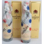 Two bottles of Genlivet 12 year old single malt Scotch whisky in presentation boxes and with