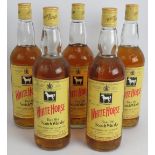 Five bottles of 1980s White Horse fine old Scotch Whisky, 75cl 40% vol. (5). Condition report: